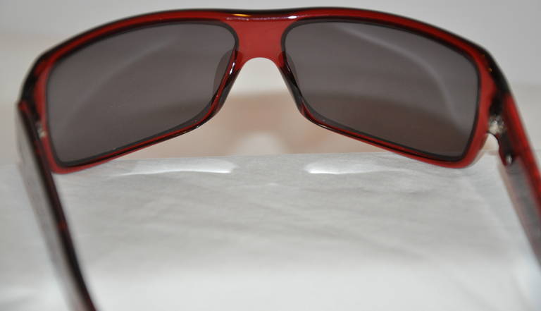 Christian Dior Burgundy/Brown Lucite with 