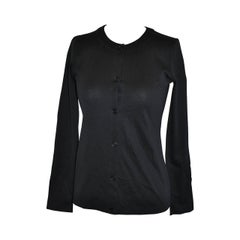 Helmut Lang Black Button-Down Cotton Jersey Top