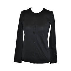 Helmut Lang Black Button-Down Cotton Jersey Top 10