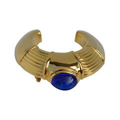 Boucheron Signature Gilded Gold Vermeil with "Lapis" Brooch
