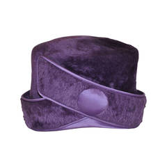 Vintage Alfreda Inc. "Pirouette" Purple Brushed Wool & Felt with Silk Accent Hat