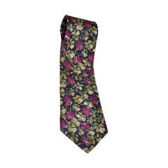 Pierre Balmain - Cravate en soie à fleurs violettes pour homme