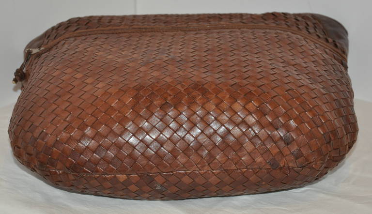 Brown Bottega Veneta Huge Signature Woven Lambskin Weekender Shoulder Bag For Sale