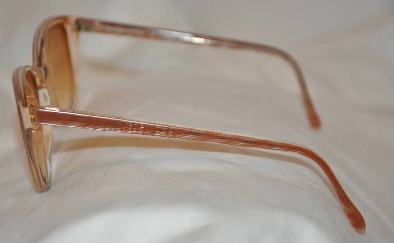 Stripes and Clear Lucite with Gold Hardware Base Glasses