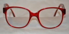 Vintage Robert La Roche Thick Red Lucite with Gold Hardware Frame Glasses