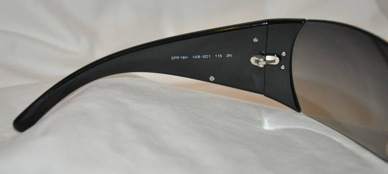 Prada Wraparound with Signature Logo Accent Sunglasses at 1stDibs