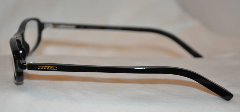 Gucci Black Lucite with Silver Hardware Glasses