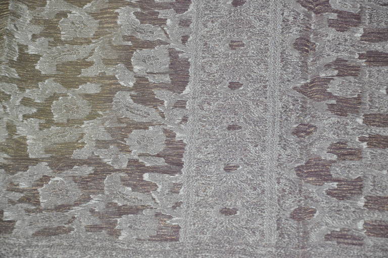 Large Metallic Gold & Silver Detailed Shawl