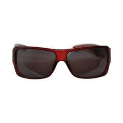Retro Christian Dior Burgundy/Brown Lucite with "Chain" Accent Sunglasses