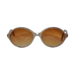 Handmade in France Oval Stripe Lucite Sunglasses