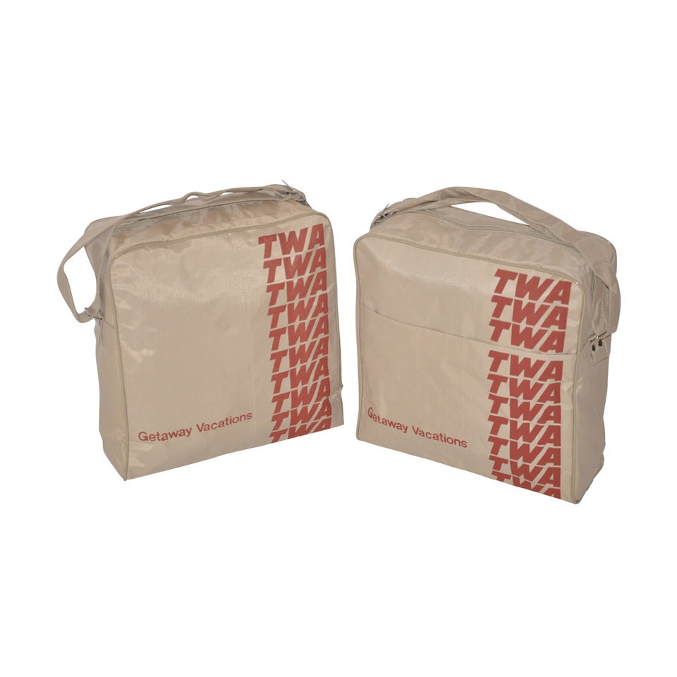 Set of TWA "Getaway Vacations" Travel Totes