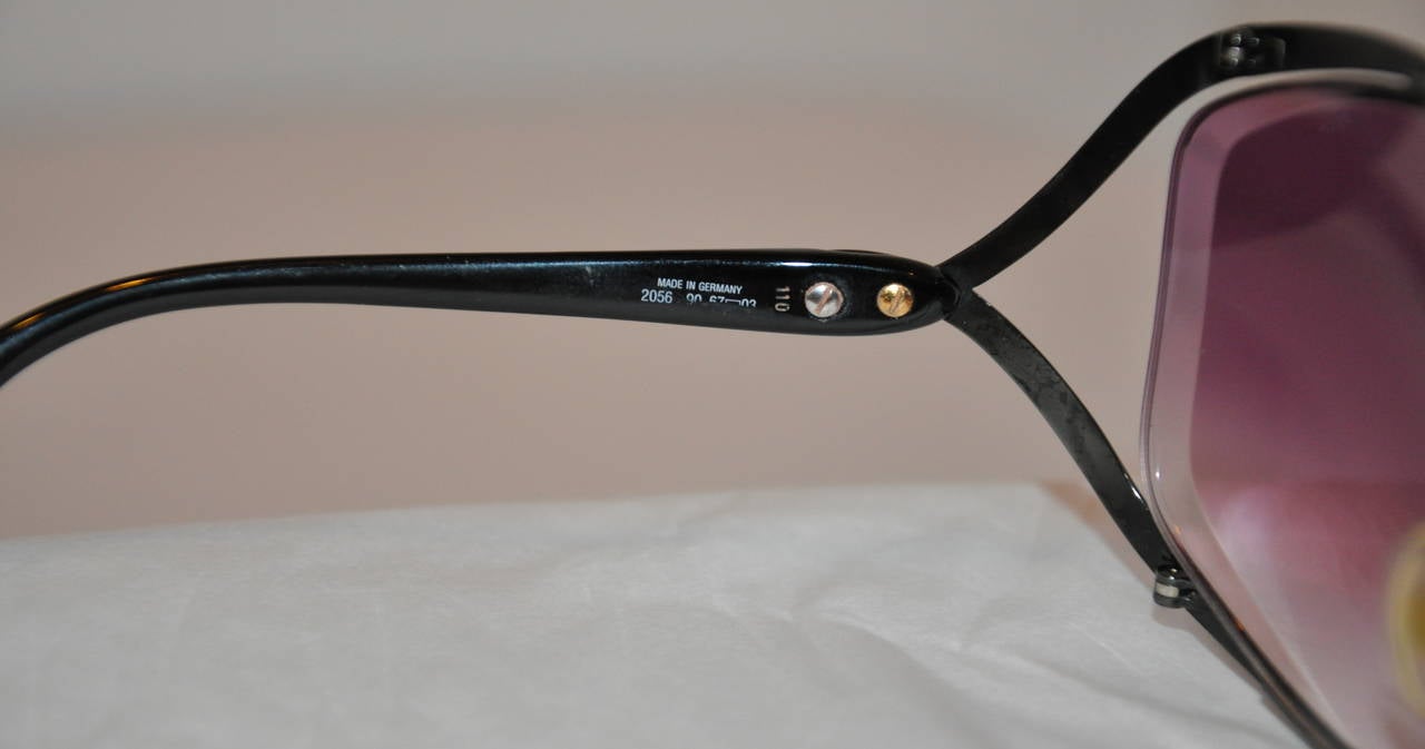 Gray Christian Dior Black Hardware frame with Violet Lens Sunglasses For Sale