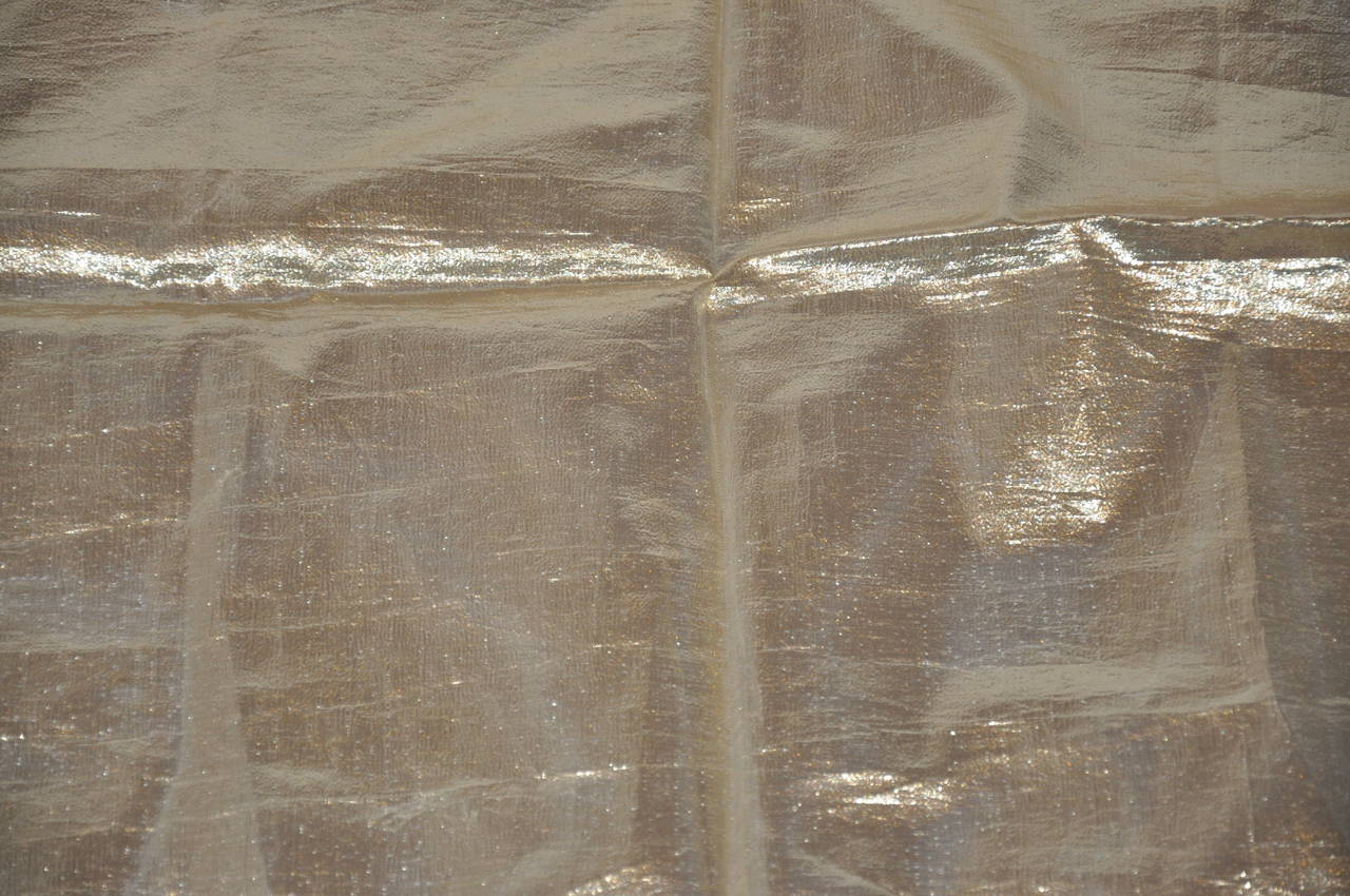 Large Metallic Gold Lame Scarf In Excellent Condition For Sale In New York, NY