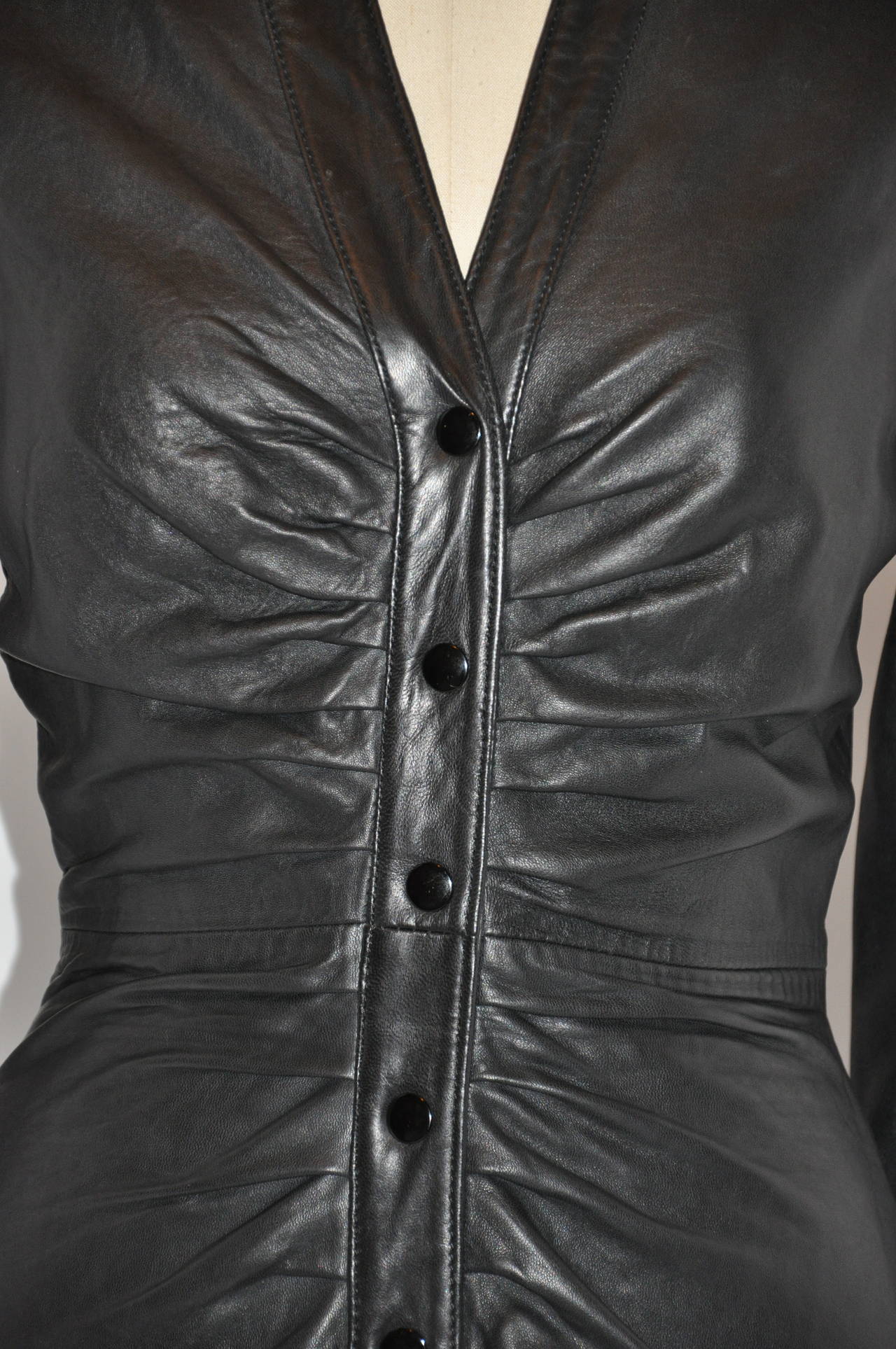 michael hoban leather dress