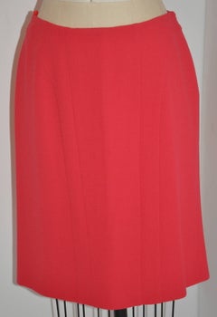 Luca Luca Fully Lined Coral Wool Crepe Detailed Skirt