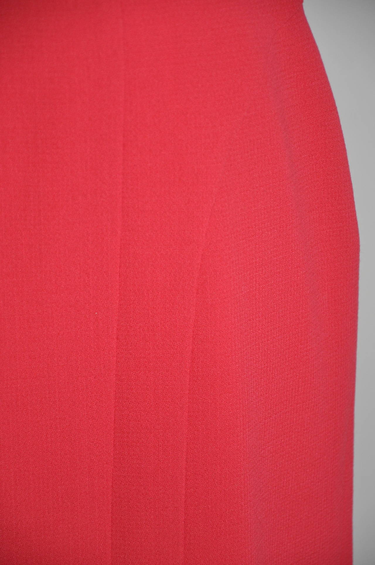 Women's Luca Luca Fully Lined Coral Wool Crepe Detailed Skirt
