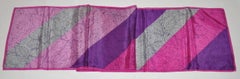 Multi-Colors of Violet, Lavender, Gray & Fuchsia Silk Scarf