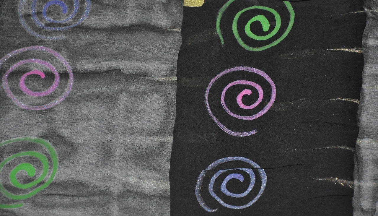 M.O.'s  Hand-Painted Silk Chiffon Scarf