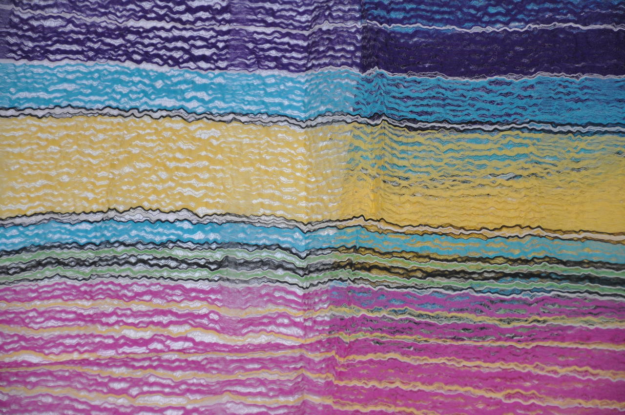 Huge Multi-Colored Stripe Hand-Woven Scarf