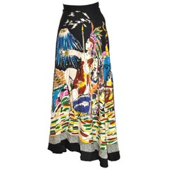 Circular Skirt of "Volcano and Native Scenes" Accented with Sequins