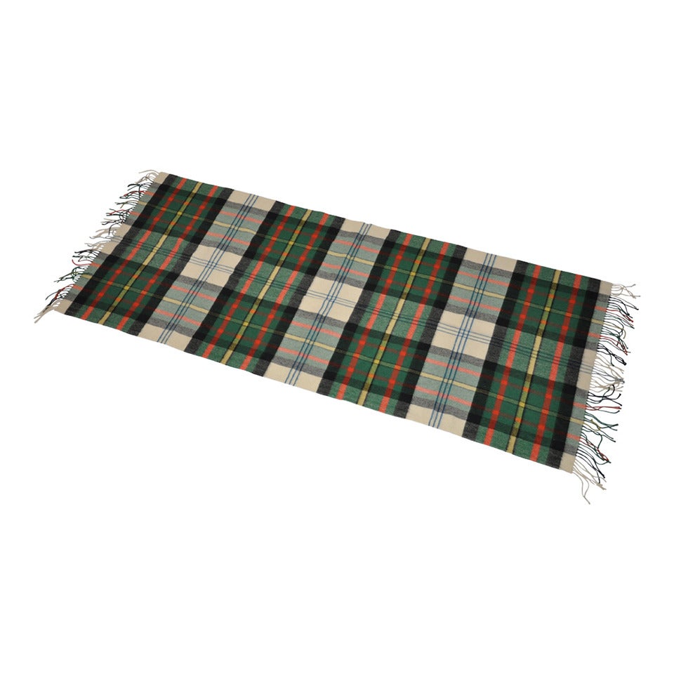 Large 70% Cashmere 30% Wool Multi-Color Plaid with Fringe Scarf