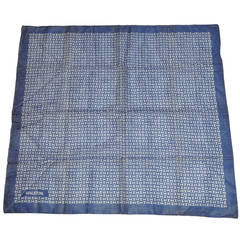 Halston Navy & White Cotton Scarf 2