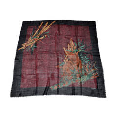Francisco Delgado "Bear & Bamboo" Wool Challis Scarf