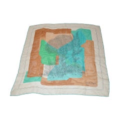 Vintage Charles Jordan "Trees" Silk Chiffon Scarf