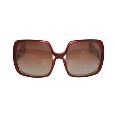 Vintage Nina Ricci Hand-Made Red Lucite Sunglasses