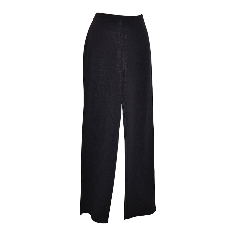 Missoni Deep Plum Wool-Blend Knit Trousers For Sale