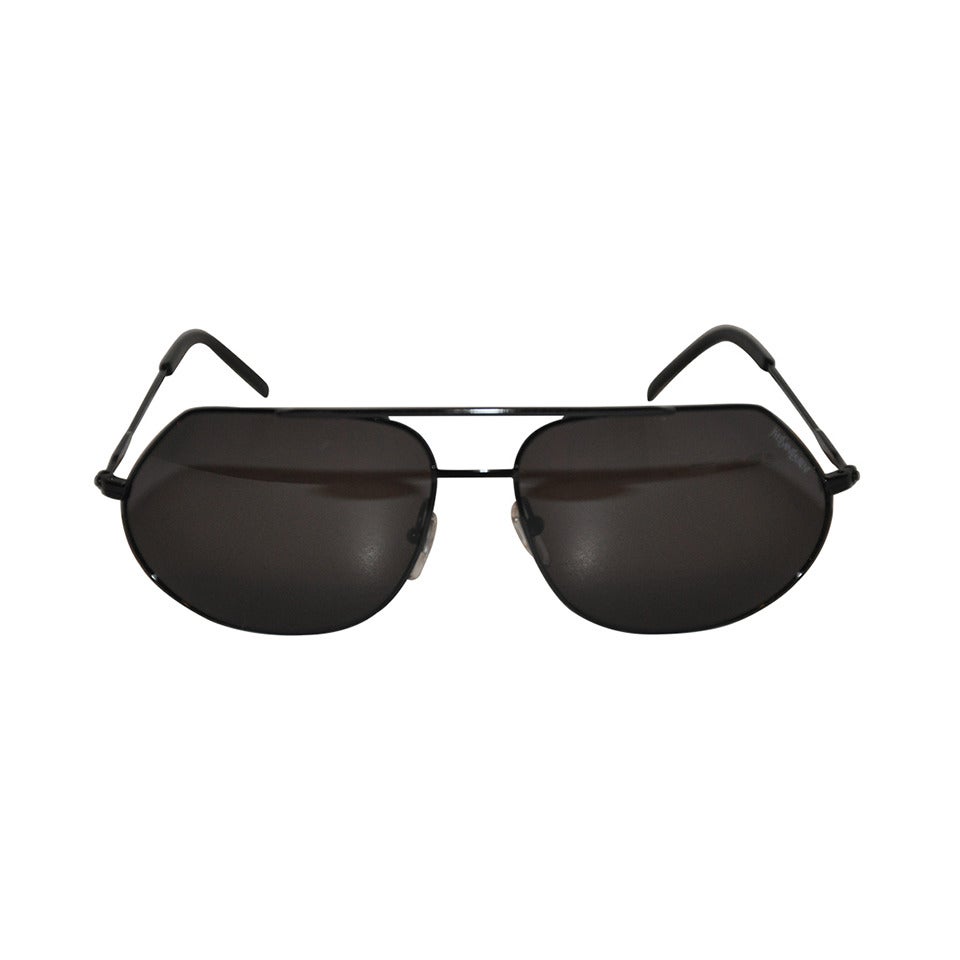 Yves Saint Laurent Black Frame Dark Sunglasses For Sale