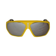 Bold Yellow Lucite Mirrored Lens Sunglasses