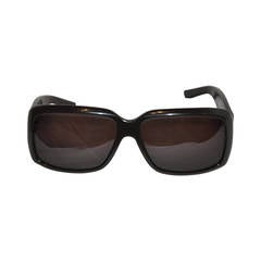 Yves Saint Laurent Thick Black Lucite Sunglasses