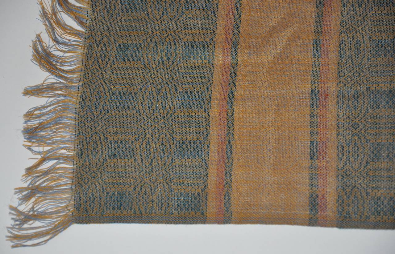 Large Multi-Color with Fringe Silk & Wool Challis with Fringe Scarf
