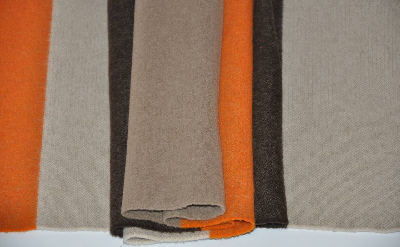 Cette magnifique écharpe à rayures multicolores en cachemire 2 plis est agrémentée d'une frange de 3 pouces aux deux extrémités. Cette écharpe en cachemire mesure 10