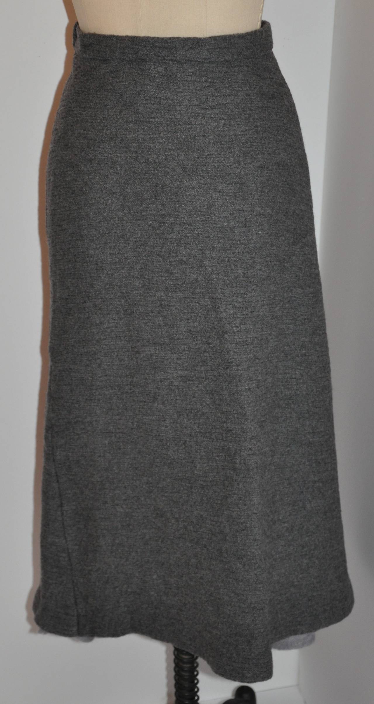 gray wool skirt
