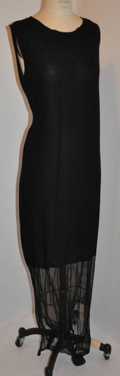 Trend Black Wool "Three-In-One" Maxi Dress/ Reversible Sleeveless Top