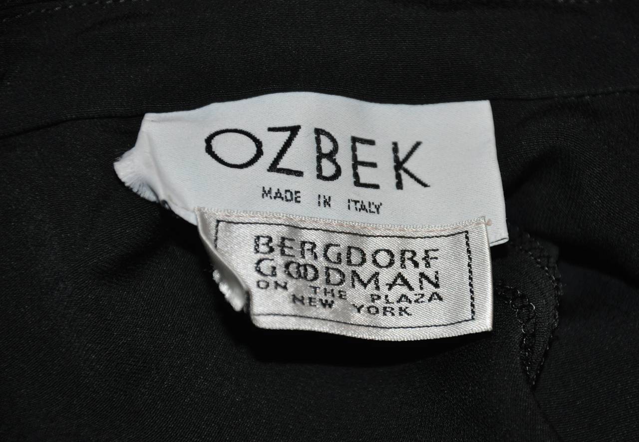 Ozbek Black Asymmetrical Double Breasted Sleeveless Dress In Excellent Condition For Sale In New York, NY