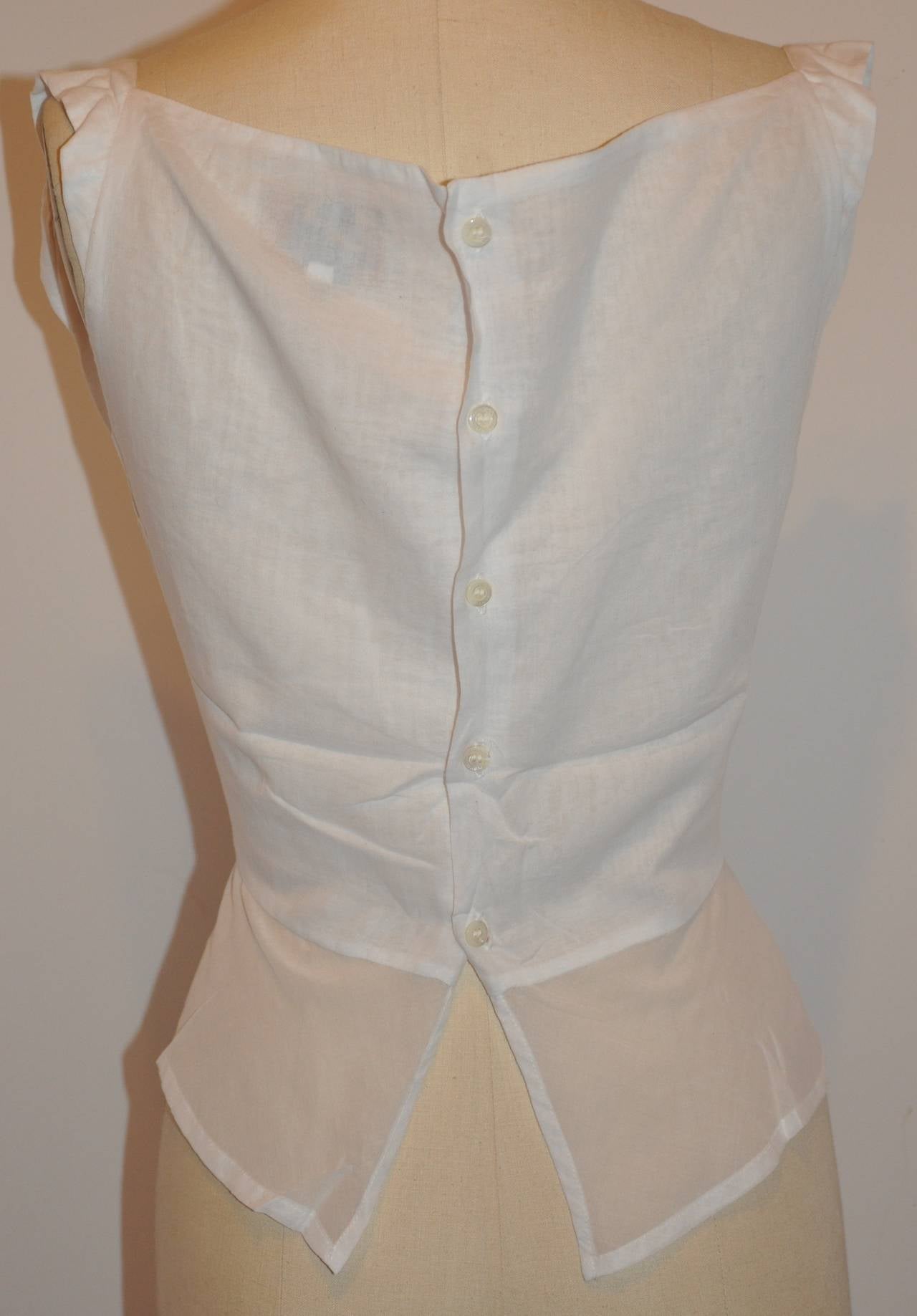 Vivienne Westwood White Sleeveless Draped Front Top In Excellent Condition In New York, NY