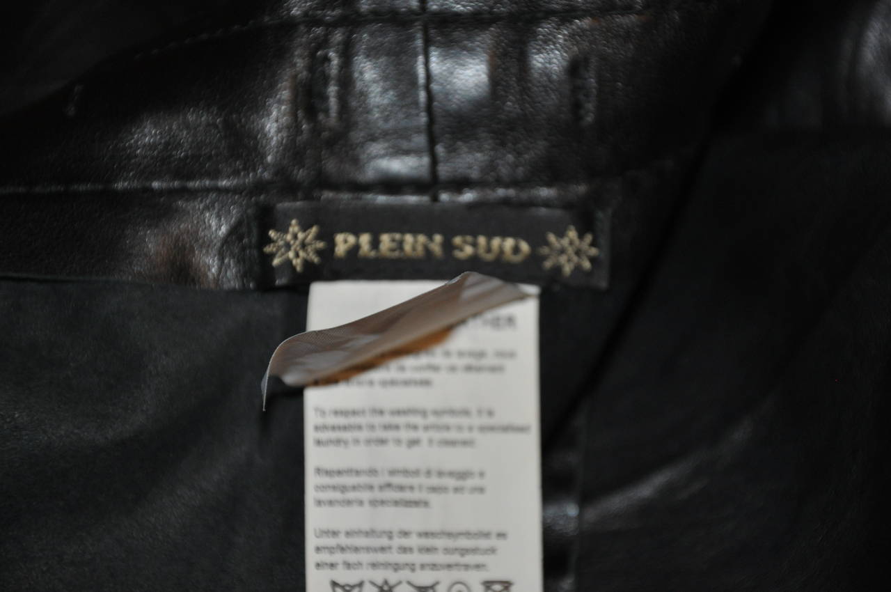 Pleid Sud Soft Black Lambskin Wrap Skirt In Excellent Condition In New York, NY