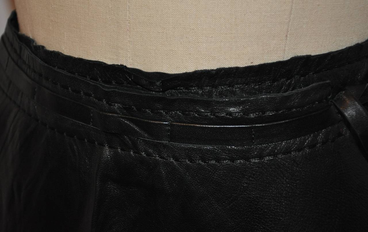 Pleid Sud Soft Black Lambskin Wrap Skirt 1