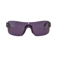 Retro Christian Dior Purple Wrap-Around Sunglasses