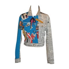 John Galliano "Newspaper & Graffitti" Cropped Jacket