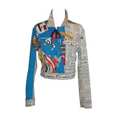 John Galliano "Newspaper & Graffitti" Cropped Jacket 4