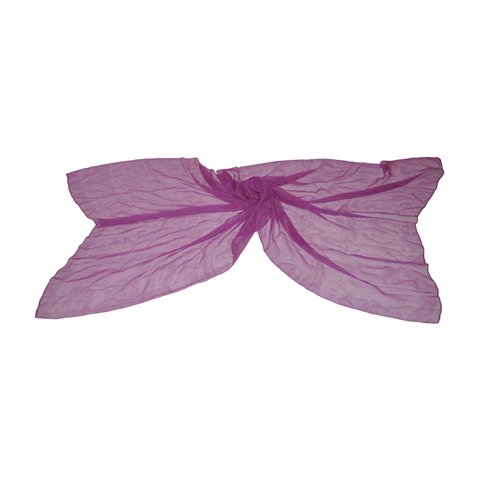 Sciarpa in chiffon di seta viola enorme e audace