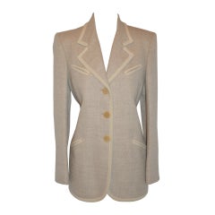 Vintage Ines de la Fressange Cream Lambswool and Angora Jacket