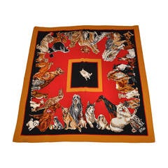 Bob Mackie Multi-Color Large "Doggie" Silk Scarf