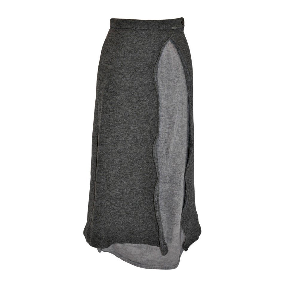 Giesswein of Austria Gray Wool Boucle Skirt