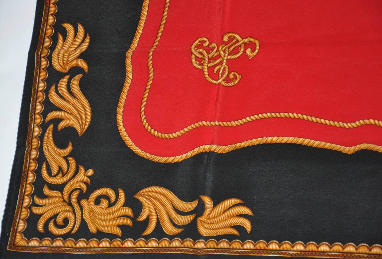Ralph Lauren Signature Silk Scarf In Excellent Condition For Sale In New York, NY