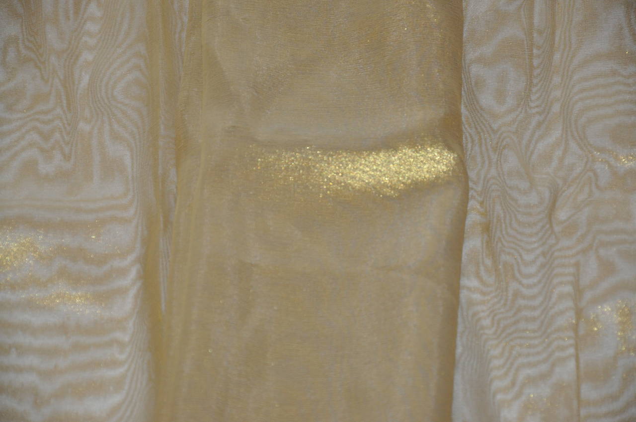 Large Metallic Gold Silk Organza Evening Scarf